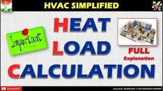 Heat Load Calculation HVAC  Full Explanation Simplified [upl. by Colis]