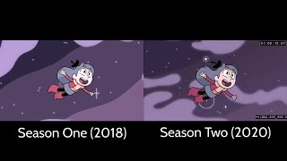 Hilda Theme Song Comparison Seasons 1 amp 2 [upl. by Aelyak]