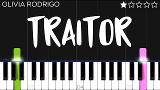 Olivia Rodrigo  traitor  EASY Piano Tutorial [upl. by Denys]