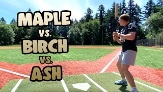 ASH vs MAPLE vs BIRCH  Which is better Wood Baseball Bat Reviews [upl. by Nuawed]