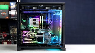 Super clean LianLi O11 Dynamic hard tube water cooled RGB build  Time Lapse Build [upl. by Anivad]