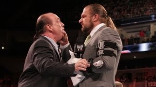 Paul Heyman hand delivers Triple H a lawsuit from Brock Lesnar Raw May 14 2012 [upl. by Hogan785]