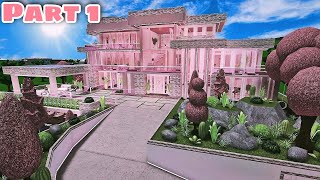 Bloxburg Modern Barbie Dreamhouse Speedbuild Part 15 Exterior [upl. by Fiske]