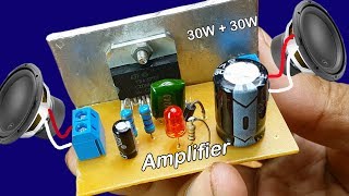 How to make power audio stereo amplifier TDA 7297 30W at home power input DC 12V [upl. by Lanna]