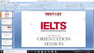 mentors IELTS orientation class IELTS [upl. by Dorca]