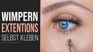 Einzelne Wimpern SELBST kleben  Zwei verschiedene Looks [upl. by Eintihw881]