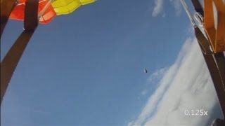 Meteorite filmed by skydiver Footage of hurtling black rock filmed over Norway [upl. by Martica792]