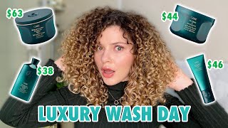 CURLY HAIR STYLIST REVIEWS ORIBE MOISTURE AND CONTROL LINE luxury sephora haul [upl. by Debo]