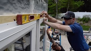 Superinsulated Sunroom 4 Installing the Flanged Outie Windows [upl. by Murphy]