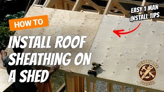 How to Build a Shed  Sheathing The Roof  Video 10 of 15 [upl. by Arbuckle]