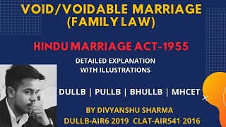 Void amp Voidable Marriage  Hindu Marriage Act  Family Law [upl. by Ybrek]