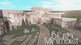 ROBLOX BLOXBURG Mansion Modern Blush House  House Build [upl. by Ahtiekahs]