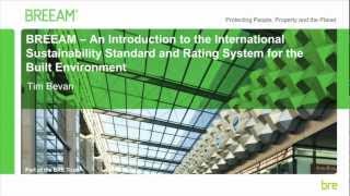 BREEAM  An Introduction to the International Sustainability Standard for the Built Environment [upl. by Aimac]