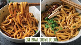 ONE BOWL SHOYU UDON  Easy Vegan Noodle Recipe Ready in 15 minutes or less 🥢 [upl. by Nywles]