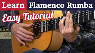 Learn Flamenco Rumba on guitar  Easy Strumming tutorial in 3 steps [upl. by Ixela]