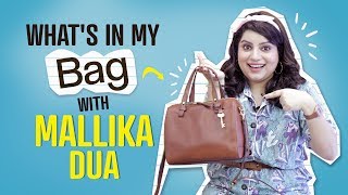 Whats in my bag with Mallika Dua  Pinkvilla  Bollywood  Lifestyle [upl. by Bumgardner]