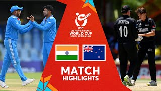 India v New Zealand  Match Highlights  U19 CWC 2024 [upl. by Roldan]