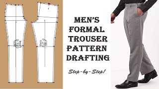 HOW TO MAKE MANS FORMAL TROUSER PANT CUTTING PANT PATTERN DRAFTING [upl. by Adelbert]