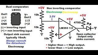 LM393 open collector output comparator integrated circuit IC demonstrated using LED [upl. by Burkle809]