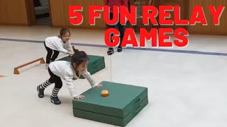 FUN Relay Races for Kids 5 interesting relay games for kindergarten [upl. by Nelrah531]