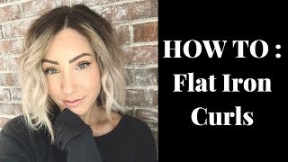 HOW TO  Flat Iron Curls  Short Hair [upl. by Henebry106]