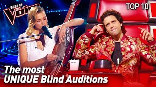 TOP 10  Extraordinarily UNIQUE Blind Auditions in The Voice [upl. by Gaskin841]