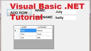 Visual Basic NET Tutorial 44  How To Use DataGridView Adding rows [upl. by Sleinad]