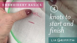 Embroidery for Beginners Knots to Start and Finish Your Project [upl. by Enid374]