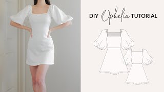 DIY Puff Sleeve Dress  Sewing Pattern [upl. by Aylward]