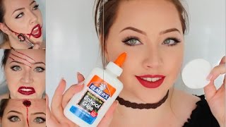 3 Easy LATEXFREE DIY Halloween wounds  Last minute ideas [upl. by Aihsei908]