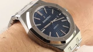 Audemars Piguet Royal Oak Blue Dial 15400ST Luxury Watch Review [upl. by Emma677]