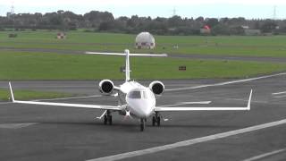 Learjet 45 MMRBB Awesome landing and takeoff  Gloucestershire Airport [upl. by Kalfas]