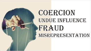 Coercion Undue Influence Fraud Misrepresentation  Indian Contract Act 1872  Law Guru [upl. by Nelleoj]