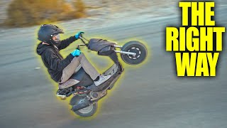 How to Wheelie a 50cc ScooterMoped [upl. by Recnal]