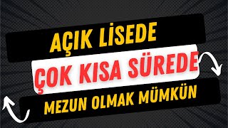 Açık Lise Kaç Yılda Biter [upl. by Antony]