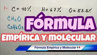 Fórmula EMPÍRICA y MOLECULAR muchos ejemplos [upl. by Eerehc]