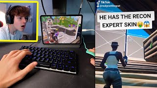 I tried out for my TIKTOK Clan while using a RECON EXPERT in Fortnite Mobile [upl. by Blockus]