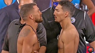 VASYL LOMACHENKO VS TEOFIMO LOPEZ  INTENSE FULL WEIGH IN amp FACE OFF VIDEO [upl. by Naryb943]