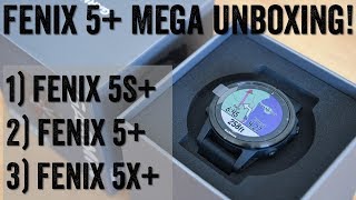 GARMIN FENIX 5 PLUS Mega Unboxing F5SF5F5X [upl. by Nylirrehs586]