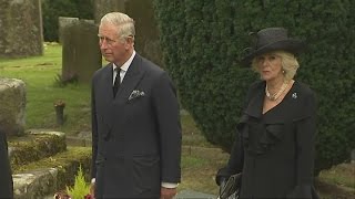 Charles and Camilla attend funeral for last of Mitford sisters [upl. by Acirema]