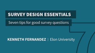 7 tips for good survey questions [upl. by Anihsit921]