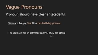 Grammar Lessons  Vague Pronoun [upl. by Iadahs660]