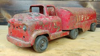 Rusty 1950s Buddy L GMC COE Texaco Tanker Restoration [upl. by Manya662]