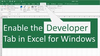 How to Enable the Developer Tab in Excel for Windows [upl. by Akelam611]