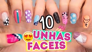 10 UNHAS DECORADAS MUITO FÁCEIS PARA INICIANTES 2  Jana Taffarel [upl. by Ahsyak]