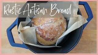 Easy Homemade Bread  Rustic Dutch Oven Bread  No Knead Bread [upl. by Melcher]