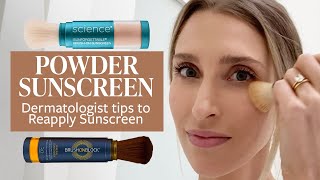 Powder Sunscreens and SPF Reapplication Tips from a Dermatologist  Dr Sam Ellis [upl. by Noiemad]