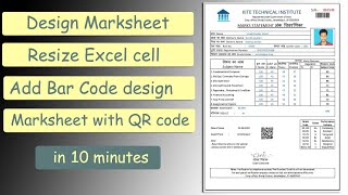 Make exam marksheet in excel  Make Marksheet in 10 minutes  Stylish marksheet design with QR code [upl. by Roxanna]