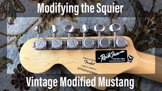 Modifying the Squier VM Mustang  Part 6 Installing Locking Tuners [upl. by Demha]