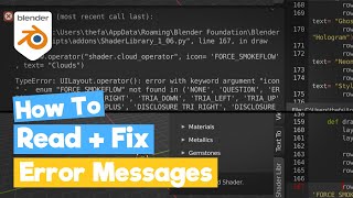 Blender Python Tutorial  Read an Error Message and how to Fix it learn python for beginners [upl. by Noiroc]